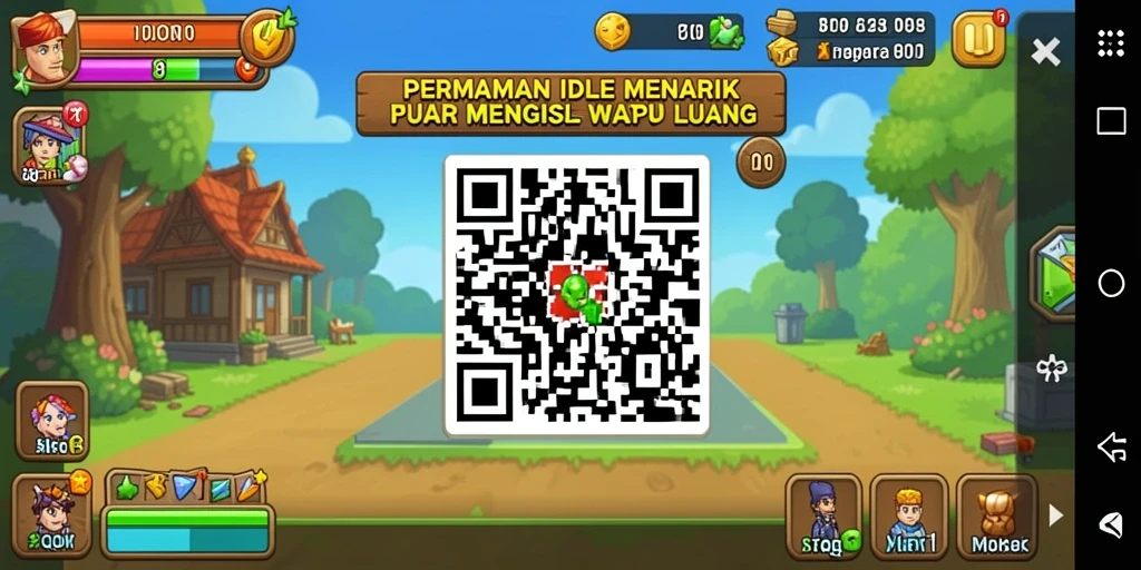 Tampilan gameplay 8QR yang menarik dalam permainan Idle.