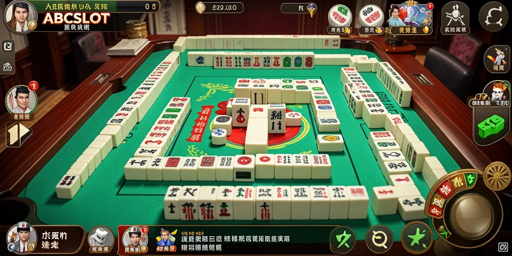 Tampilan gameplay seru ABCSLOT yang menampilkan ubin Mahjong.