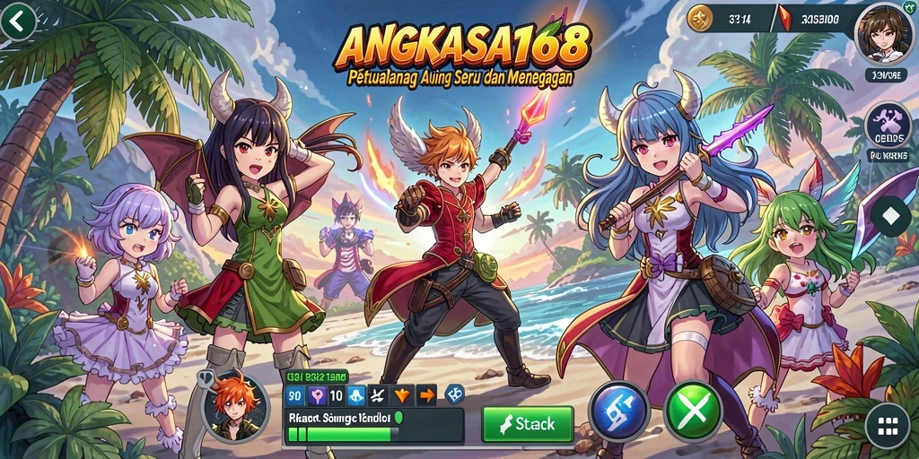 Tampilan gameplay seru dengan karakter Anime yang menarik.