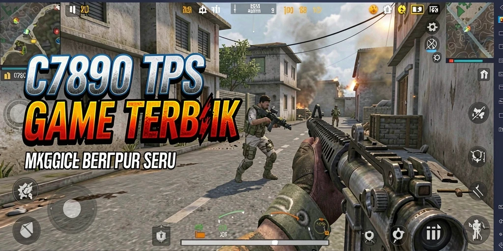 Tangkapan layar utama C7890 menampilkan aksi bertempur seru dalam mode TPS.