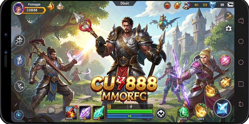 Tangkapan layar gameplay CU888 yang menampilkan aksi seru dalam dunia MMORPG.