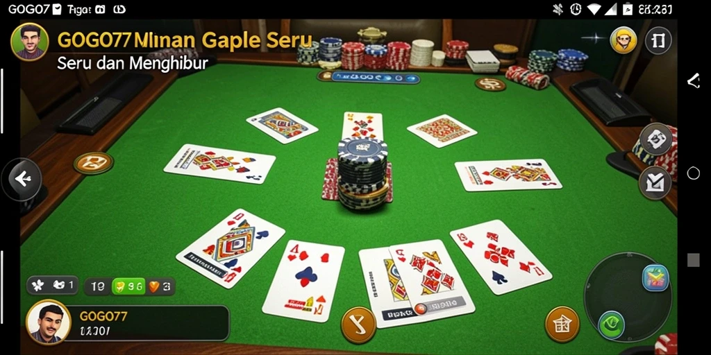 Tampilan gameplay GOGO77 yang seru dan interaktif dalam permainan Gaple.