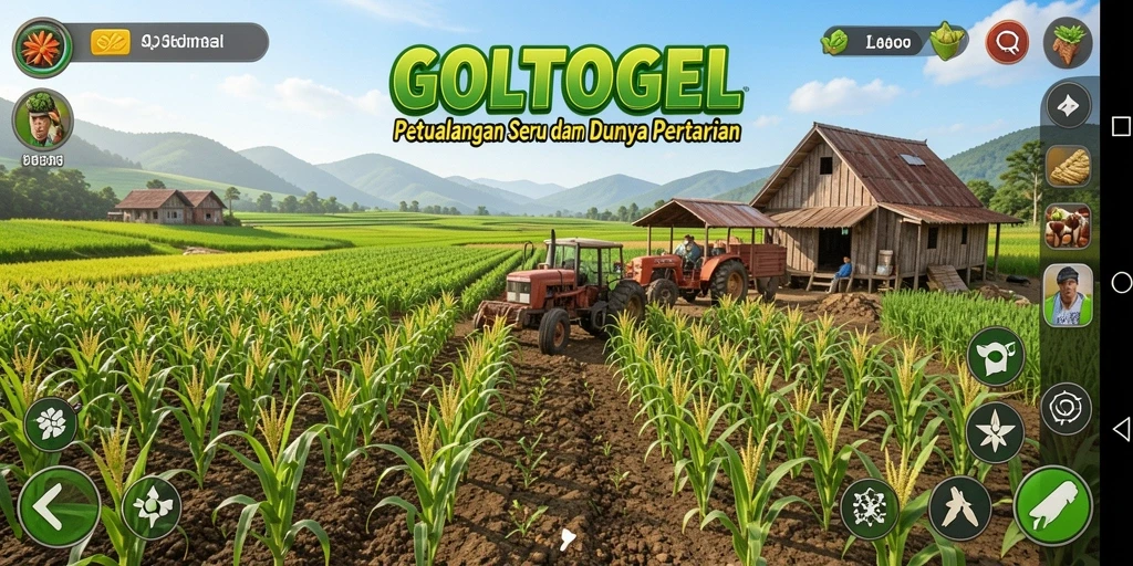 Tampilan gameplay GOLTOGEL yang menarik dan seru saat bertani.