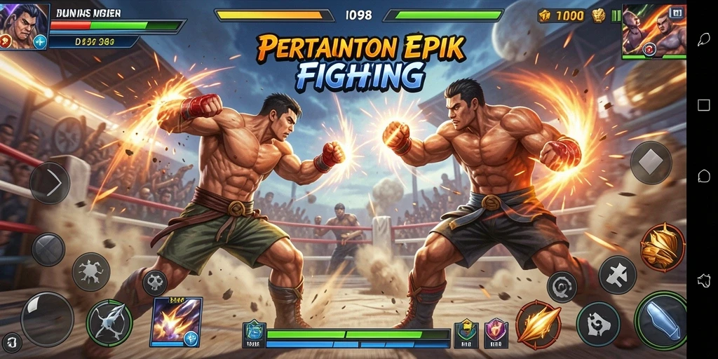 Tampilan screenshot <strong>ID098</strong> menampilkan aksi pertarungan intens yang penuh strategi.