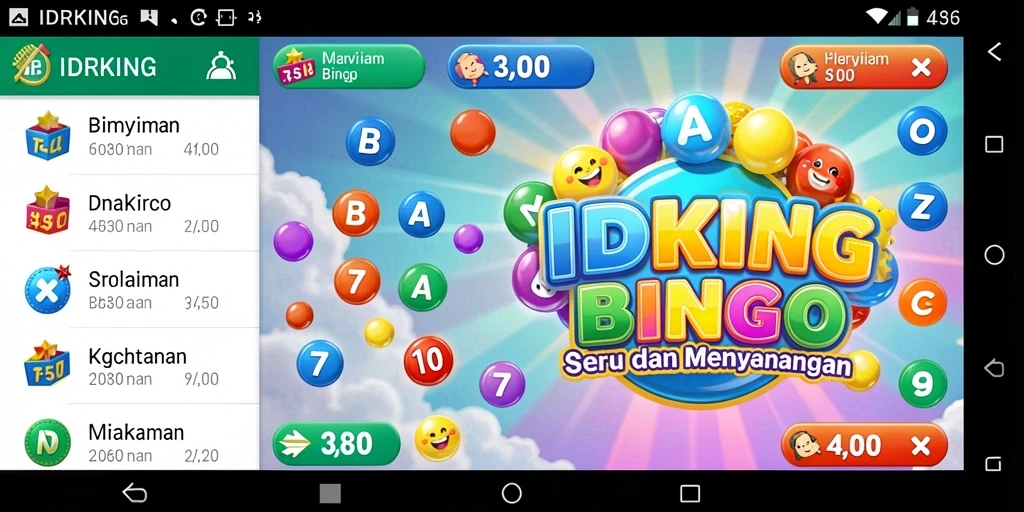 Tampilan seru gameplay Bingo di IDRKING dengan berbagai pilihan kartu.