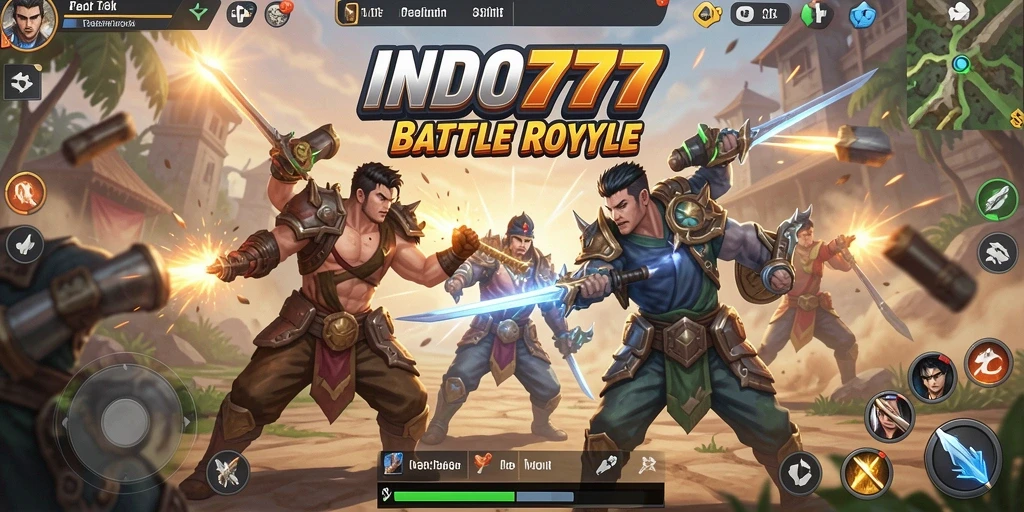 Screenshot gameplay INDO777 dengan aksi Battle Royale yang mendebarkan.