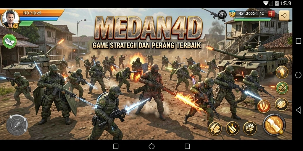 Tangkapan layar gameplay MEDAN4D menampilkan pertempuran strategi yang mendebarkan.