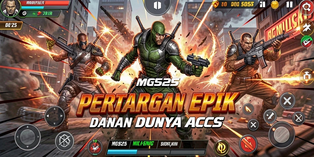 Tampilan gameplay MG525 yang action-packed dan penuh adrenalin.