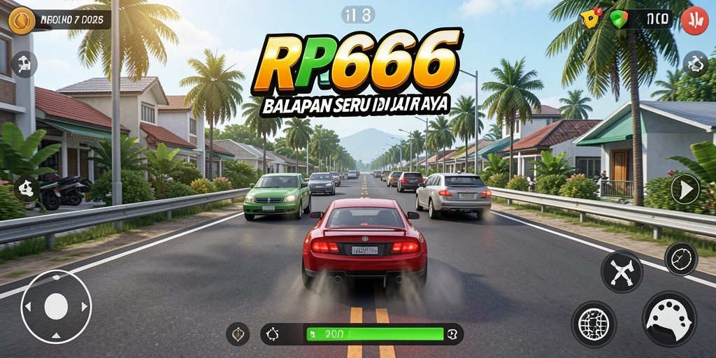 Tampilan gameplay balapan yang mendebarkan dan penuh aksi.