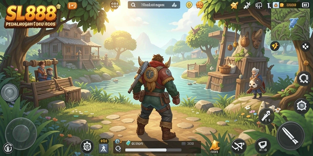Tampilan gameplay SL888 yang penuh petualangan di dunia terbuka.