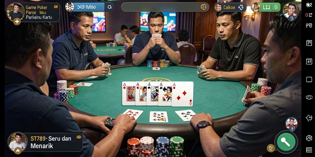 Tampilan gameplay ST789 yang menarik dengan aksi poker seru.