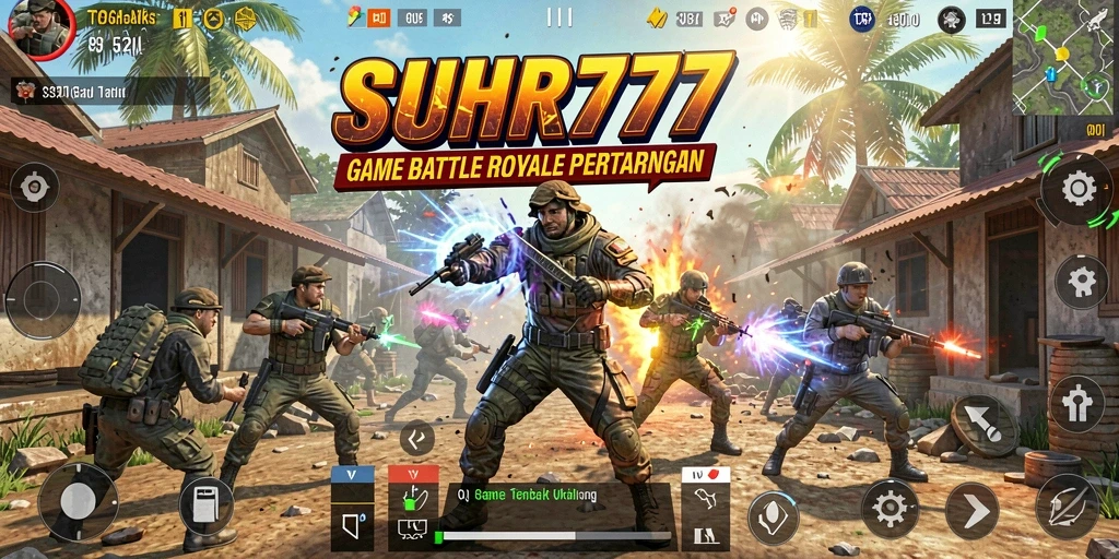 Gameplay seru SUHU777 dengan pertarungan intens Battle Royale.
