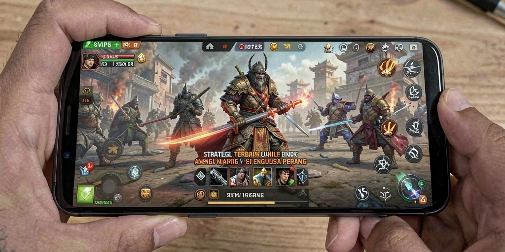 Screenshot dari gameplay SVIP5 yang menampilkan pertempuran strategis.