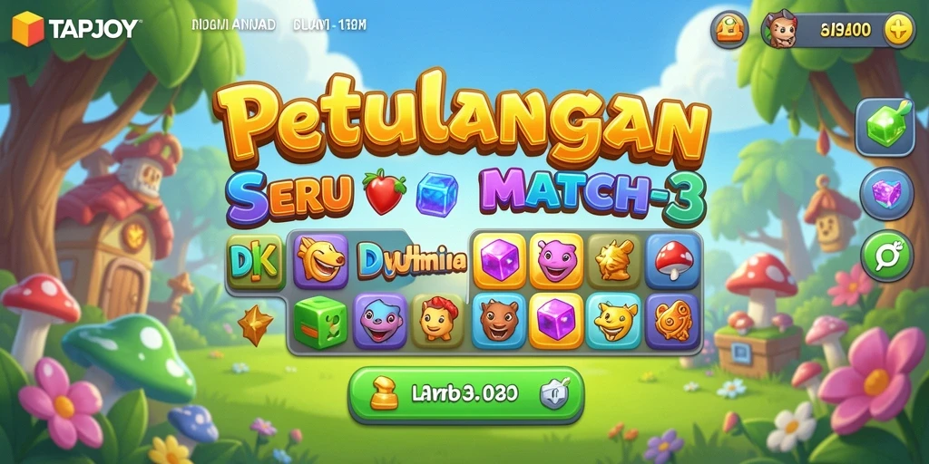 Screenshot gameplay TAPJOY yang menampilkan keseruan mencocokkan item.