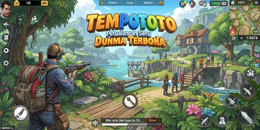 Tampilan menarik dari gameplay seru di dunia terbuka TEMPOTOTO.