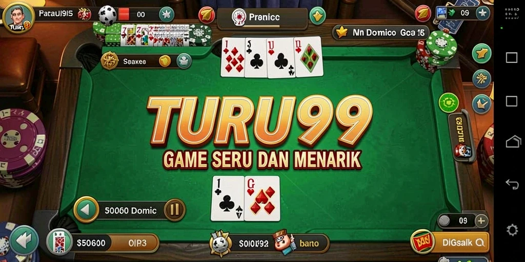 Screenshot gameplay TURU99 yang menunjukkan keseruan bermain Domino.