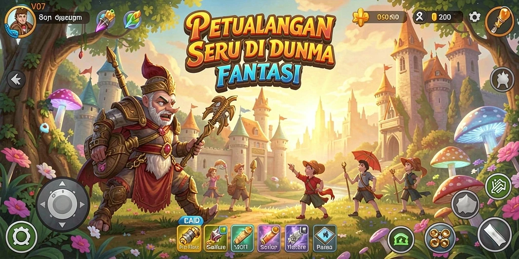 Menampilkan gameplay seru di dunia petualangan yang menakjubkan.