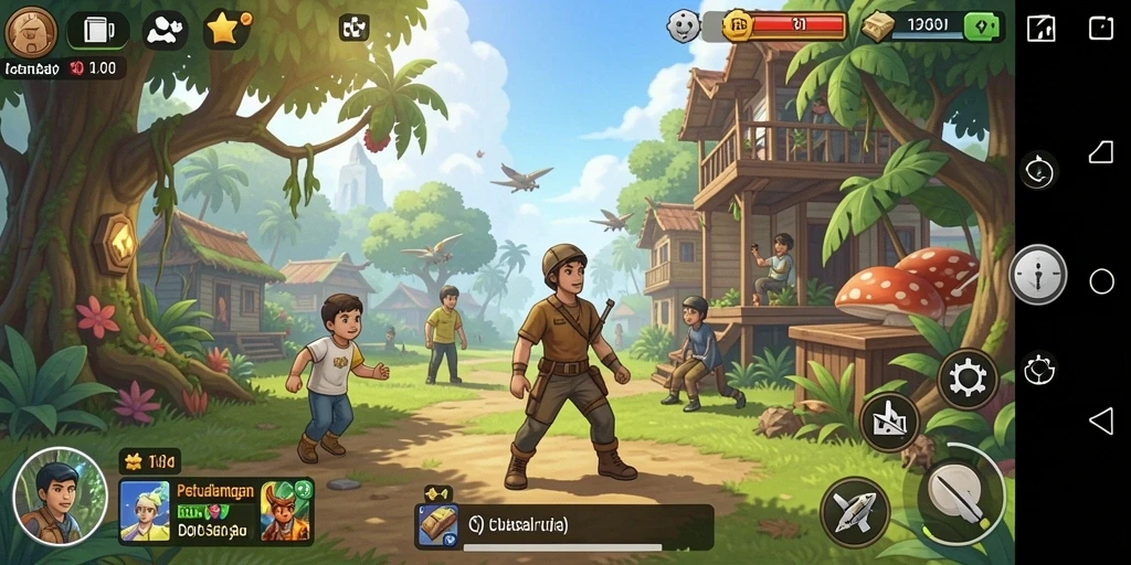 Tangkapan layar V21 menampilkan gameplay yang menyenangkan dan penuh warna.