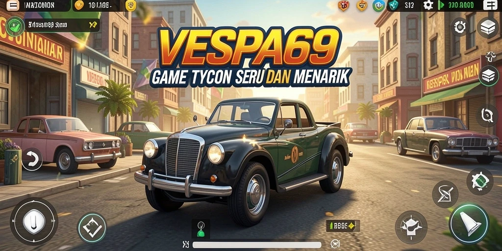 Tampilan gameplay VESPA69 dengan berbagai model vespa menawan.