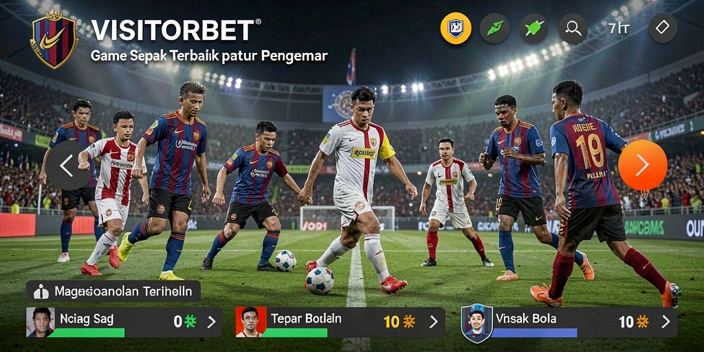 Tampilan menarik gameplay sepak bola yang seru dan menegangkan.